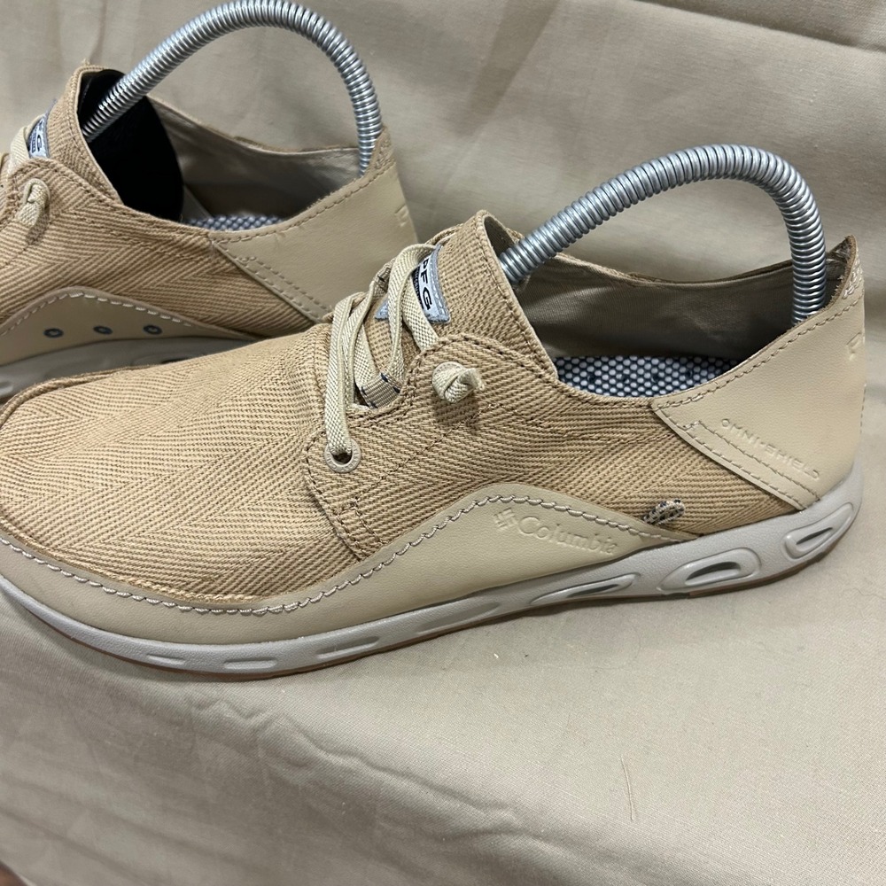 Columbia PFG Men's Tan Herringbone  Loafers Size 9 - Picture 2 of 7